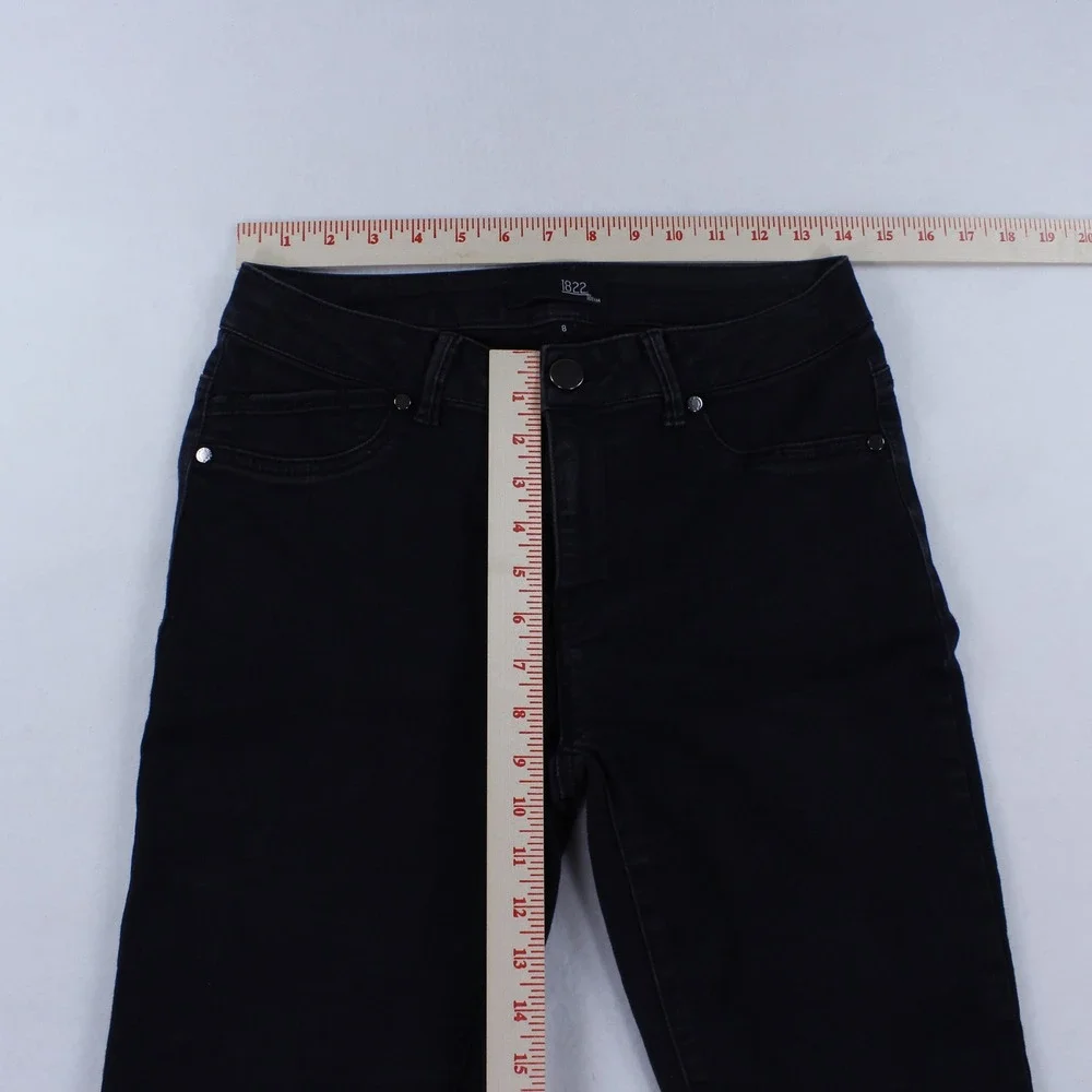 1822 Denim Curvy Contour Ankle Skinny Jeans Black Women's Size 8